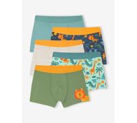 Bio-Kollektion: 5er-Pack Jungen Stretch-Boxershorts Dschungel grün Gr. 140 von vertbaudet