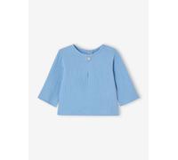 Bio-Kollektion: Baby Langarm-Hemdbluse aus Musselin hellblau Gr. 74 von Vertbaudet