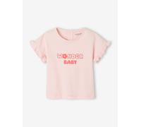 Bio-Kollektion: Baby T-Shirt mit Messageprint rosa Gr. 80 von vertbaudet