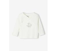 Bio-Kollektion: Gemusterte Baby Jacke mit Druckknöpfen BASIC wollweiß Gr. 68 von vertbaudet