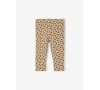 Bio-Kollektion: Gemusterte Baby Leggings aus Rippjersey taupe Gr. 86 von vertbaudet