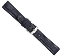 Bio-Leder Ersatzband Uhrenarmband Kalbsleder Dunkelblau 20537S