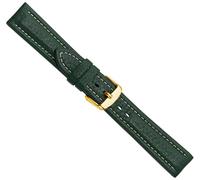 Bio-Leder Ersatzband Uhrenarmband Kalbsleder Dunkelgrün 20534G