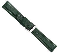 Bio-Leder Ersatzband Uhrenarmband Kalbsleder Dunkelgrün 20535S