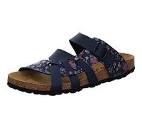 Bio Life Damen Pantolette in Blau aus Kunstleder mit Buntem Blumen Muster und Weichfußbett. blau Gr. 38