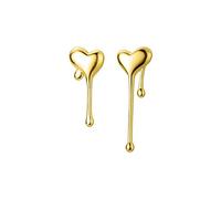 BIOLIVING Echte 925 Sterling Silber Mode Asymmetrische Romantische Herz Ohrstecker Für Frauen Hochzeit Edlen Schmuck