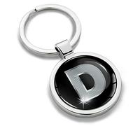 Biomar Labs Schlüsselanhänger Buchstabe Metall Keyring Buchstaben Initialen Alphabet Autoschlüssel Geschenk Metall-Schlüsselanhänger Schlüsselbund Edelstahl Silber D, KK 4