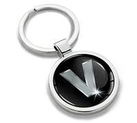 Biomar Labs® Schlüsselanhänger Buchstabe Metall Keyring Buchstaben Initialen Alphabet Autoschlüssel Geschenk Metall-Schlüsselanhänger Schlüsselbund Edelstahl Silber V, KK 22