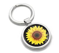 Biomar Labs® Schlüsselanhänger Metall Keyring mit Geschenkbox Autoschlüssel Geschenk für Damen Herren Sonnenblume Blume Metall-Schlüsselanhänger Handtasche Schmuck Schlüsselbund Edelstahl KK 178