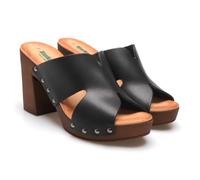 BioNatura, A11MANILA Toronto, Sandalen mit Absatz aus Leder, Schwarz , 39 EU