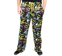 Bioworld Batman Logos & DC Comics Charaktere All Over Print Herren Schlafanzughose Schwarz, Schwarz, XX-Large