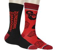 Bioworld Dungeons and Dragons Socken für Herren, 2er-Pack, Würfel und Drache, Crew-Socken, Mehrfarbig, 43-47 EU