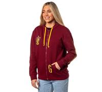 Bioworld Harry Potter Hogwarts Alumni Hauswappen für Damen, leichter Kapuzenpullover mit Reißverschluss, Gryffindor, XXL