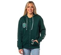 Bioworld Harry Potter Hogwarts-Alumni-Hauswappen-Hoodie für Damen, leicht, mit Reißverschluss, Slytherin, L