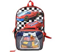 Bioworld Hot Wheels Kinder-Rucksack und Lunchtasche, 40,6 cm, leichte Schultasche mit isolierter Lunchtasche, perfekt für Vorschule und Grundschule