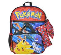 Bioworld Kinder-Rucksack & Lunchtasche-Set - Pokemon 40,6 cm leichte Schul-Büchertasche mit isolierter Lunchtasche und Schlüsselanhänger - perfekt für Vorschule & Grundschule Jungen