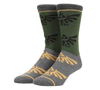 Bioworld Legend of Zelda Triforce Icon on Olive and Grey Herren Casual Crew Socken, Mehrfarbig, Einheitsgröße