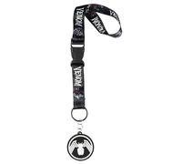 Bioworld Marvel Venom Schlüsselband für Schlüssel mit 5,1 cm Gummi-Schlüsselanhänger, Hand- und Handgelenkband, Ausweishalter, Venom V2, Einheitsgröße