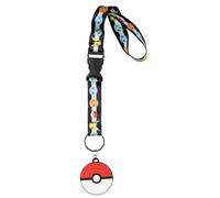 Bioworld Pokemon Starter Pack Pikachu Charmander Squirtle Bulbasaur Handschlaufe, Schlüsselband für Schlüssel mit 5,1 cm Charm, Hand- und Handgelenk, Schlüsselband, Ausweishalter