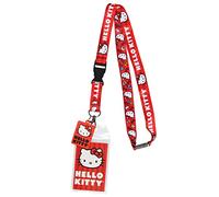 Bioworld Sanrio Hello Kitty Ausweishalter, Klassisches Umhängeband mit 5,1 cm erhöhtem Gummi-Anhänger