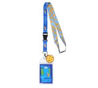 Bioworld Sesamstraße Schlüsselband, Krümelmonster, wendbar, Ausweishalter, Mmmmm, Keks mit Schokoladen-Chips, Gummi-Anhänger