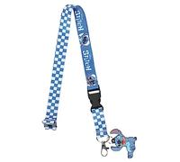 Bioworld Stitch Schlüsselband, 55,9 cm, Blau / Weiß kariert, Mehrfarbig, Einheitsgröße