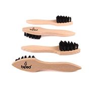 biped 4 Stück Cremebürste Tiegelbürste Schuhbürste Auftragebürste Feste Borsten z2346(4 x dunkel)