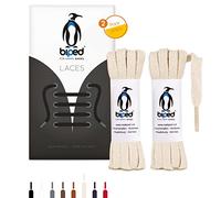 biped LACES 2 Paar flache Schnürsenkel aus Baumwolle 7 mm breit - reißfeste Qualitäts- Schuhbänder für Lederschuhe, Stiefel, für Freizeit und Sportschuhe - made in EU z2904(natur,90 cm)