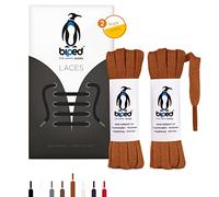biped LACES 2 Paar flache Schnürsenkel aus Baumwolle 7 mm breit - reißfeste Qualitäts- Schuhbänder für Lederschuhe, Stiefel, für Freizeit und Sportschuhe - made in EU z2904(cognac,120 cm)