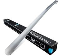 biped Metall Schuhlöffel lang, aus gebürstetem Edelstahl - Extra stabiler Schuhanzieher in dekorativer Geschenkbox - Rückenschonender langer Schuhlöffel in Premium Qualität z2932(70cm,silver)