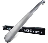 biped Metall Schuhlöffel lang, aus gebürstetem Edelstahl - Extra stabiler Schuhanzieher in dekorativer Geschenkbox - Rückenschonender langer Schuhlöffel in Premium Qualität z2932(43cm,silver)