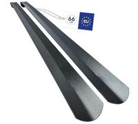 biped Schuhanzieher aus Metall 66 cm, stabil und langlebig, edle Hammerschlag-Optik, erhältlich in Braun und Grau, hochwertiger Schuhlöffel z2797(1x grau)