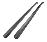 biped Schuhanzieher aus Metall 66 cm, stabil und langlebig, edle Hammerschlag-Optik, erhältlich in Braun und Grau, hochwertiger Schuhlöffel z2797(2x grau)