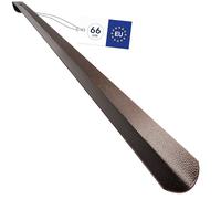biped Schuhanzieher aus Metall 66 cm, stabil und langlebig, edle Hammerschlag-Optik, erhältlich in Braun und Grau, hochwertiger Schuhlöffel z2797(1x braun)