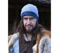 Battle-Merchant Wikinger-Kappe Birka mit Fischgrätmuster – Blau, Größe M