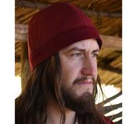 Birka Kappe mit Fischgrätmuster, weinrot