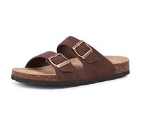 Birkenfield Arizano Sandalen aus Wildleder Unisex mit Soft Kork-Fußbett Bequeme Pantoletten Clogs Hausschuhe Damen und Herren Sommerschuhe (Burgund, EU Schuhgrößensystem, Erwachsene, Numerisch, M, 41)