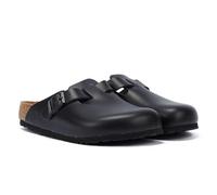 Birkenstock 060 191 Boston Unisex-Erwachsene Clog Glattleder stabile Laufsohle, Groesse 40, schwarz