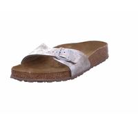 Birkenstock 1026981 Madrid Pantolette Silber Metallic Washed Grau 40