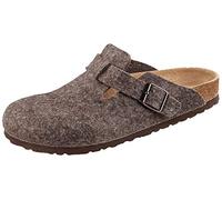 BIRKENSTOCK 160581 Boston Damen Herren Clog aus Filz Lederfußbett Normale Weite,Braun,40 EU