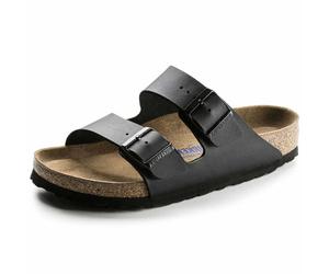 Birkenstock 551251 Arizona Unisex Tieffussbett Pantolette Schwarz Schwarz 37