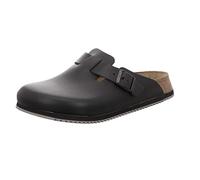 Clog Birkenstock Boston Leder Schwarz Regular Super Grip Sohle-Schuhgröße 39
