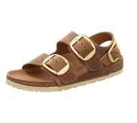 Birkenstock - Sandalen und Flip Flops Damen - Milano W Big Buckle LEOI Cognac HEX für Damen, aus Leder - Braun Braun 38