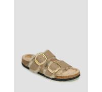 Birkenstock Arizona Bb Shearling Leoi Narrow Pantoletten Für Damen In Hellbraun 1030384-tabacco-brown Braun 41