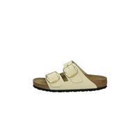 Birkenstock Arizona Big Buckle Nubuck Leather Pantoletten Für Damen In Beige 1026585-ecru Beige 37