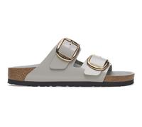 Birkenstock Damen Arizona Big Buckle Zweistreifen Sandalen Hochglanz-Steinmünze Grau 37