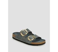 Birkenstock Arizona Big Buckle Leoi Narrow Pantoletten Für Damen 1032071-11984 Grau;Blau 38