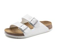 Birkenstock Arizona Birko-Flor, Unisex-Erwachsene Pantoletten - Schmal - Weiß - Gr 35
