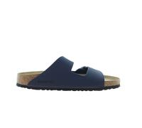 Birkenstock Arizona Damen Herren Pantolette Birko-Flor 43, Schmal, blue