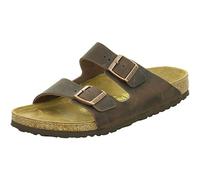 Birkenstock Arizona Damen Herren Pantolette Nubukleder geölt 43, Schmal, Habana